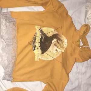 David Bowie lace trimmed hoodie